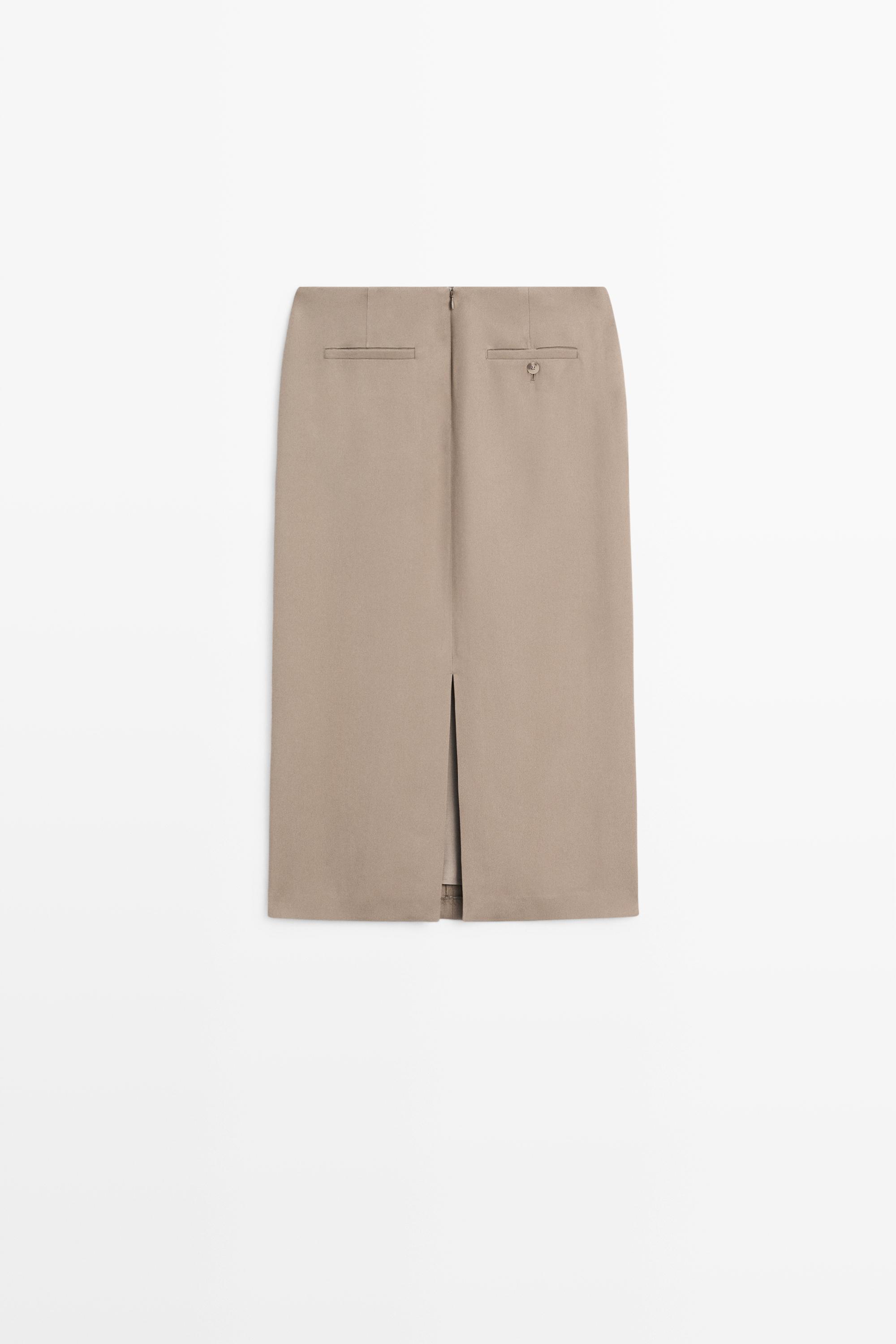 Flowing straight midi skirt - STUDIO